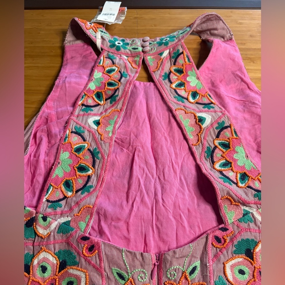 NWT Anthropologie- Embroidered and Beaded Mini Shift Dress. Size 14 - Picture 15 of 16